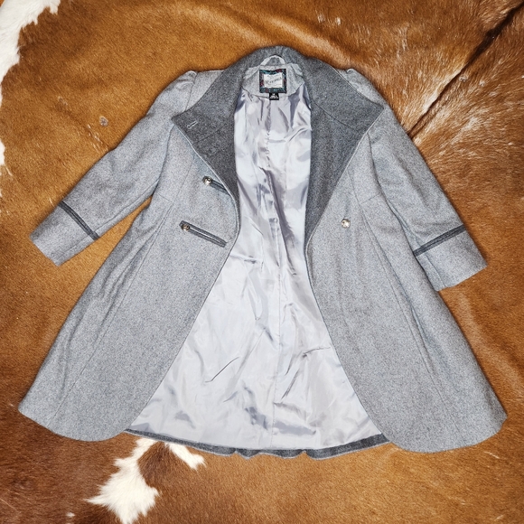 Rothschild Kids Grey Wool Pea Coat size 6 - Picture 2 of 6
